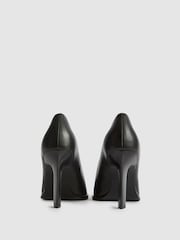 Reiss Black Ada Court Leather Court Shoes - Image 5 of 6