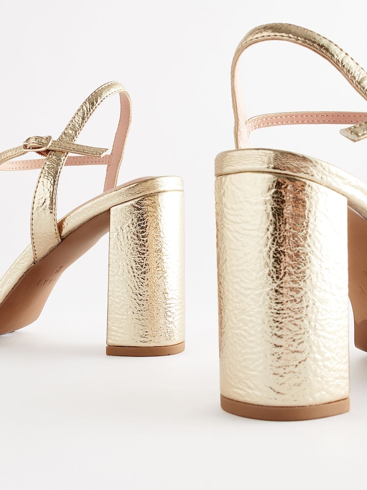 Gold Forever Comfort® Block Simple Sandals - Image 8 of 8 Gold Forever Comfort® Block Simple Sandals - Image 8 of 8