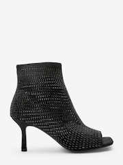 Black Heatseal Forever Comfort® Satin Peep Toe Shoe Boots - Image 5 of 8