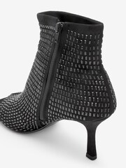 Black Heatseal Forever Comfort® Satin Peep Toe Shoe Boots - Image 7 of 8