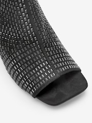 Black Heatseal Forever Comfort® Satin Peep Toe Shoe Boots - Image 8 of 8