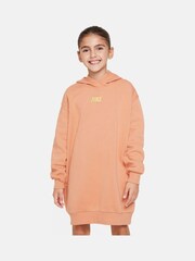 Nike Orange/Gold Shine Fleece Long Line Hoodie - Image 1 of 5