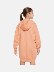 Nike Orange/Gold Shine Fleece Long Line Hoodie - Image 3 of 5