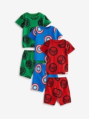 Marvel 100% Cotton Short Pyjamas 3 Pack (12mths-12yrs) - Image 1 of 14