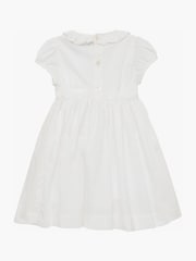 Trotters London Little Willow Rose Hand Smocked 100% Cotton White Dress - Image 2 of 4