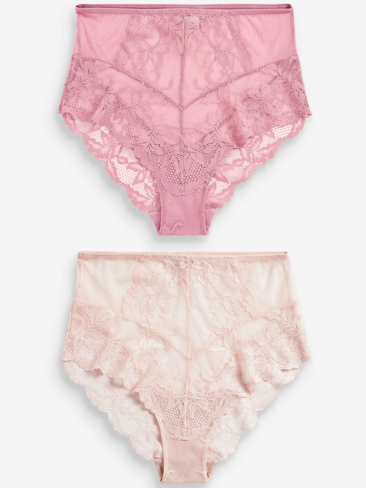 Rosa/Creme - Unterhosen aus Spitze, 2er-Pack - Bild 1 von 6 Rosa/Creme - Unterhosen aus Spitze, 2er-Pack - Bild 1 von 6