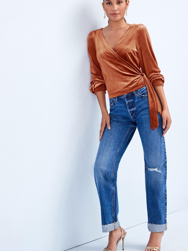 Blue Boyfriend Fit Jeans - Image 1 of 5