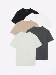 River Island Muscle Fit T-Shirt 5 Packs - Obraz 1 z 1