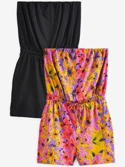 Schwarz/Blumenmuster - Overall mit Schlauchtop, 2er-Pack - Bild 1 von 4