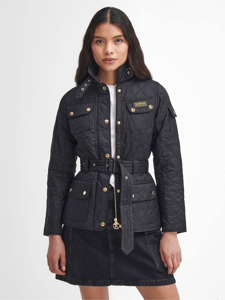 Barbour International Charcoal Black Polar Quilted Jacket - Image 1 of 5 Barbour International Charcoal Black Polar Quilted Jacket - Image 1 of 5