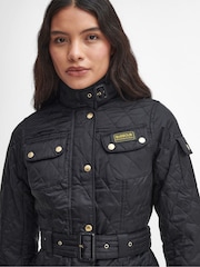 Barbour International Charcoal Black Polar Quilted Jacket - Image 3 of 5