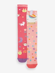 Rose - 2 Lot Chaussettes Welly en coton thermal riche en licorne - Image 1 of 1
