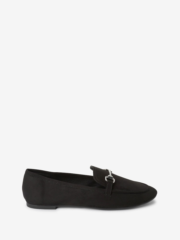 Black Microfibre Forever Comfort® Metal Trim Slim Sole Loafers - Image 4 of 7