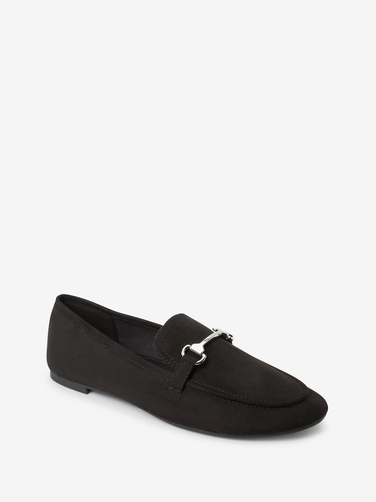 Black Microfibre Forever Comfort® Metal Trim Slim Sole Loafers - Image 5 of 7