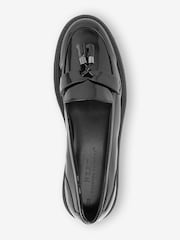 Black Patent Standard/Wide Fit Forever Comfort® Tassel Detail Cleated Chunky Loafer Shoes - Image 5 of 6