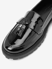 Black Patent Standard/Wide Fit Forever Comfort® Tassel Detail Cleated Chunky Loafer Shoes - Image 6 of 6