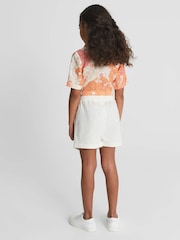 Reiss Orange Print Corrine Junior Tie Front Linen Shirt - Image 5 of 6