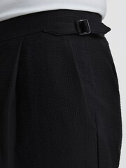 Reiss Black Lead Seersucker Mixer Slim Fit Trousers - Image 4 of 6