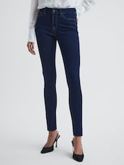 Reiss Indigo Lux Petite Mid Rise Skinny Jeans - Image 1 of 6