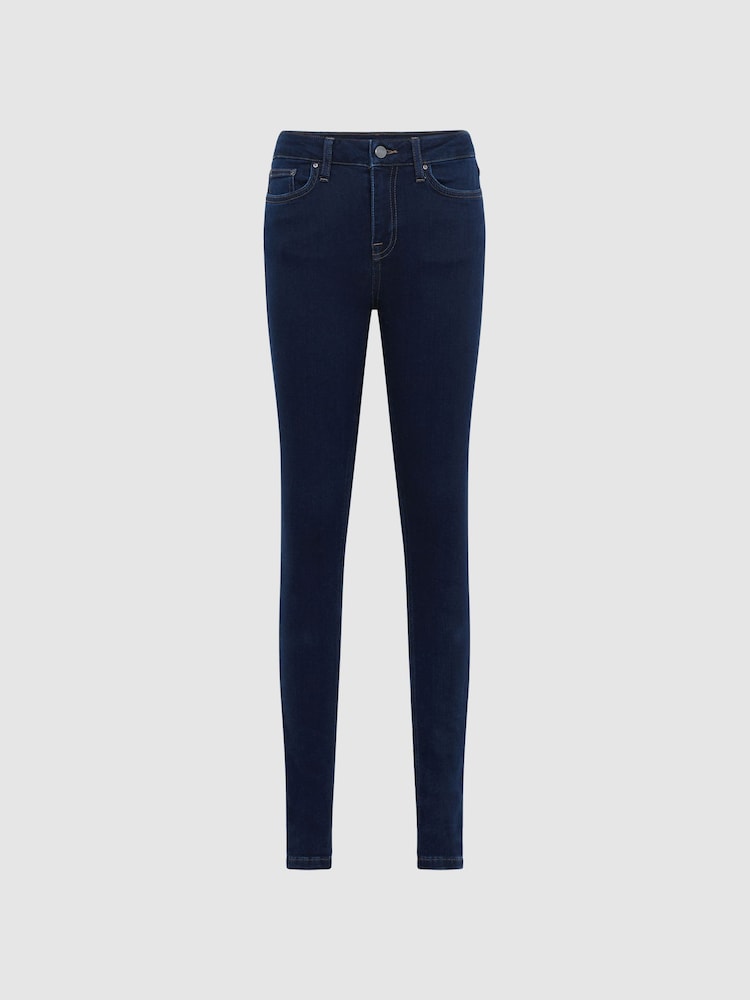 Reiss Indigo Lux Petite Mid Rise Skinny Jeans - Image 2 of 6