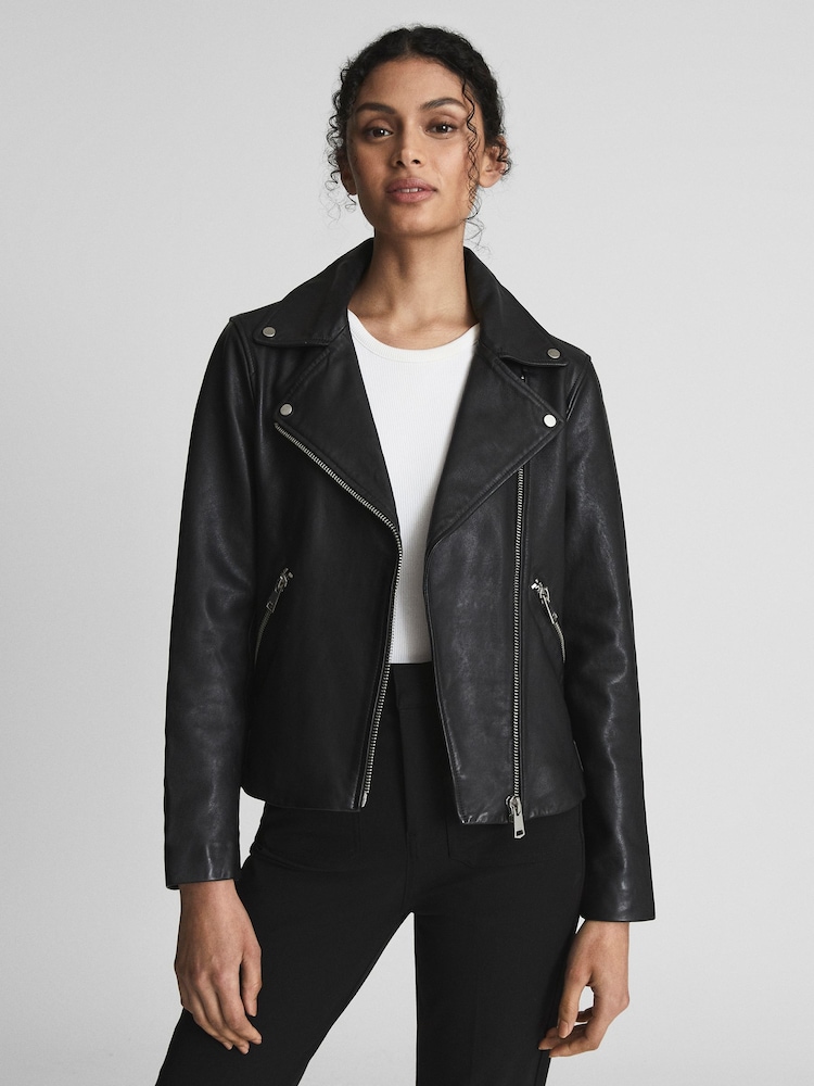 Chaqueta de cuero motera Nrd Grays de Reiss - Imagen 1 de 6 Chaqueta de cuero motera Nrd Grays de Reiss - Imagen 1 de 6