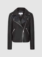 Reiss Black Nrd Grays Leather Biker Jacket - Image 2 of 6
