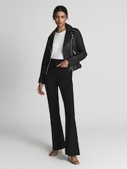 Reiss Black Nrd Grays Leather Biker Jacket - Image 3 of 6
