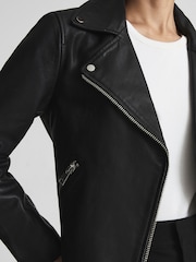 Reiss Black Nrd Grays Leather Biker Jacket - Image 6 of 6