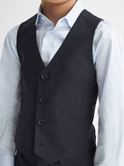 Reiss Navy Hope 4-9 yrs Wool Blend Waistcoat - Image 1 of 6