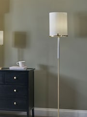 Pacific Champagne Gold Midland Metal And Marble Effect Floor Lamp - Image 1 of 4