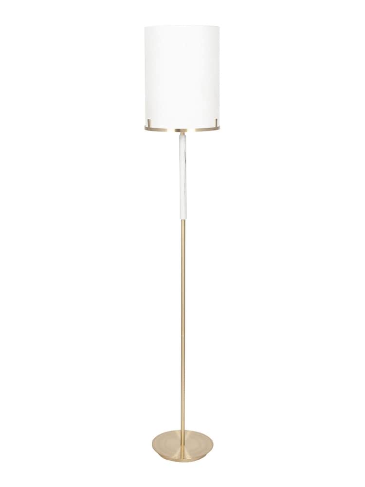 Pacific Champagne Gold Midland Metal And Marble Effect Floor Lamp - Image 2 of 4