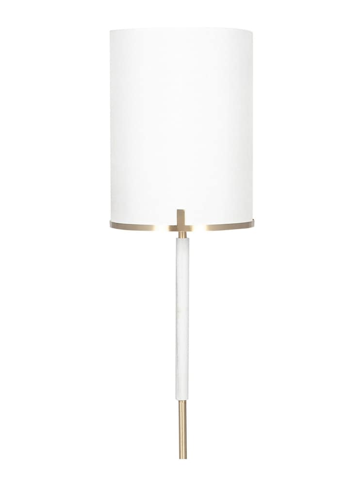 Pacific Champagne Gold Midland Metal And Marble Effect Floor Lamp - Image 4 of 4