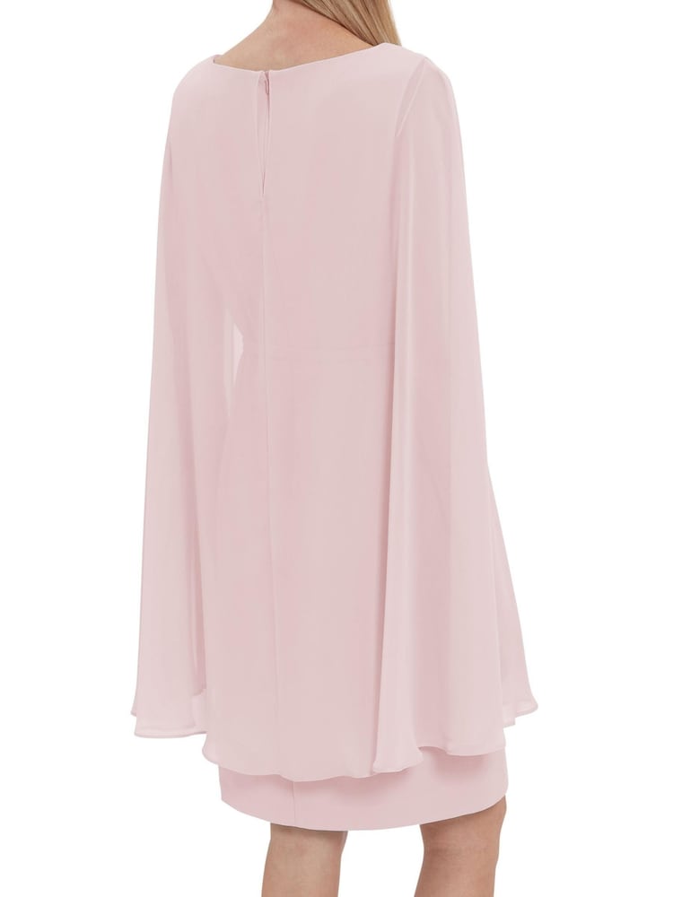 Gina Bacconi Bevin Capekleid aus Krepp und Chiffon, Pink - Bild 2 von 5