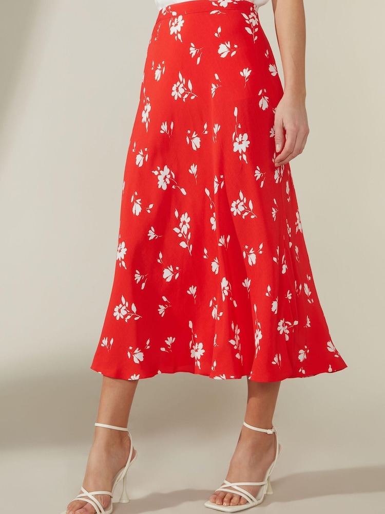 Ro&Zo Red Ditsy Print Skirt - Image 1 of 4