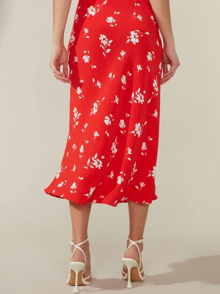 Ro&Zo Red Ditsy Print Skirt - Image 2 of 4