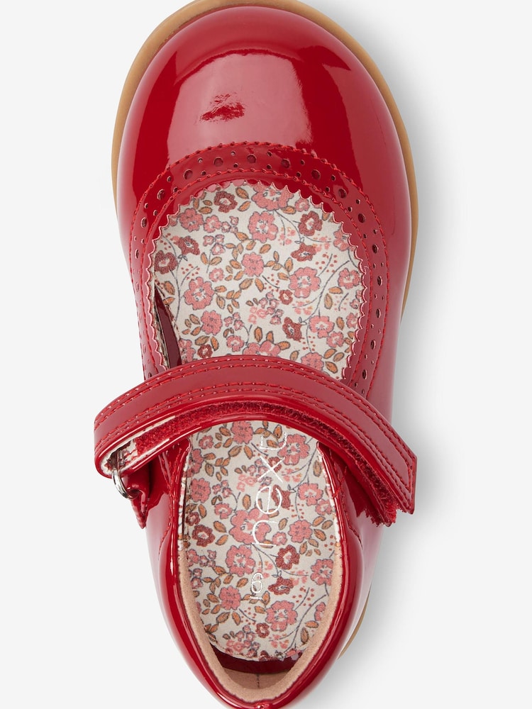 Red Standard Fit (F) Brogue Mary Jane Shoes - Image 4 of 4