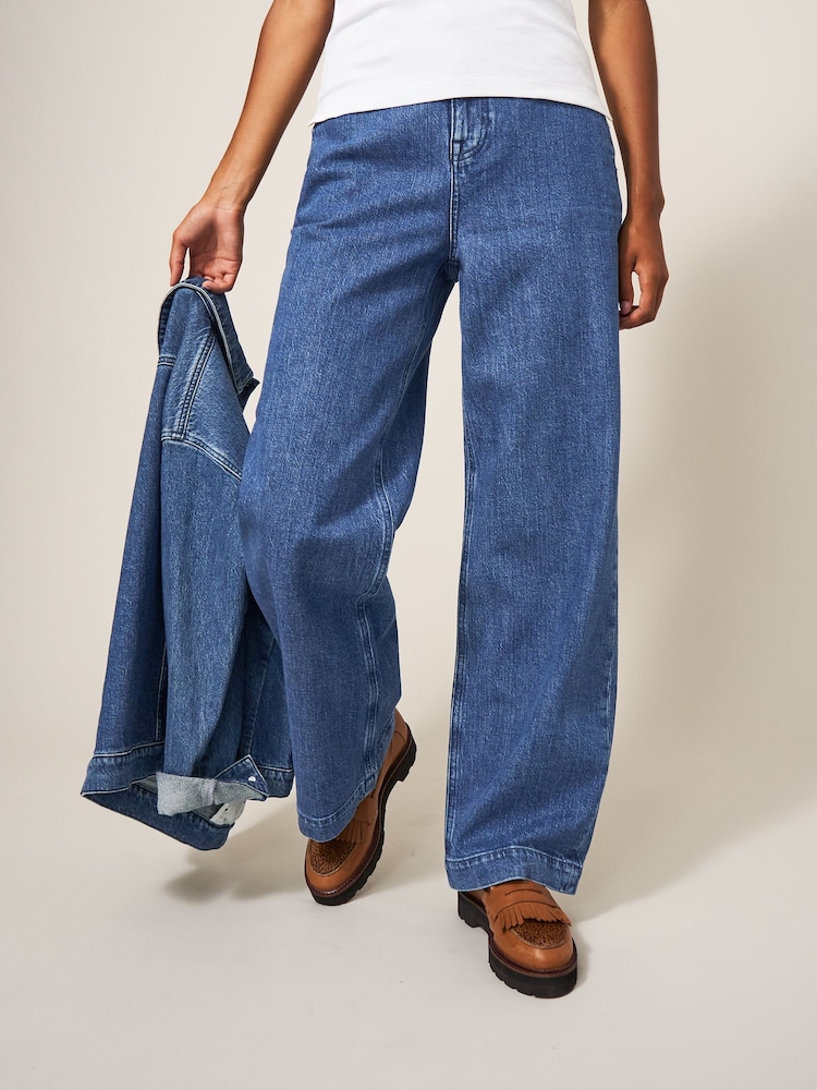 White Stuff Blue Wide Leg Sadie Jeans - Image 1 of 5