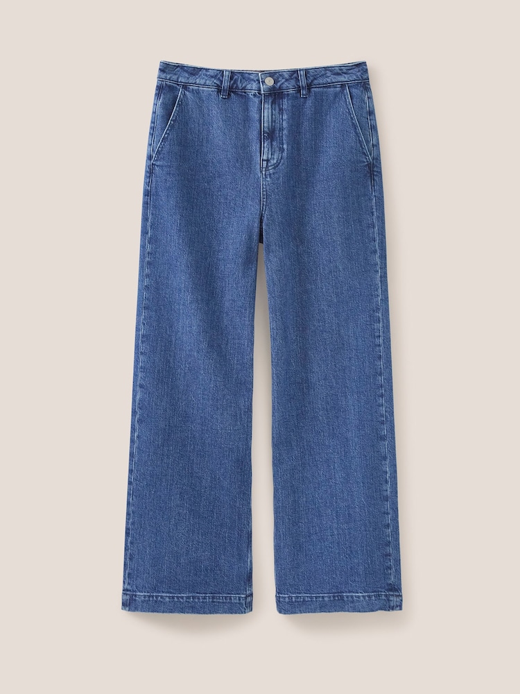 White Stuff Blue Wide Leg Sadie Jeans - Image 4 of 5