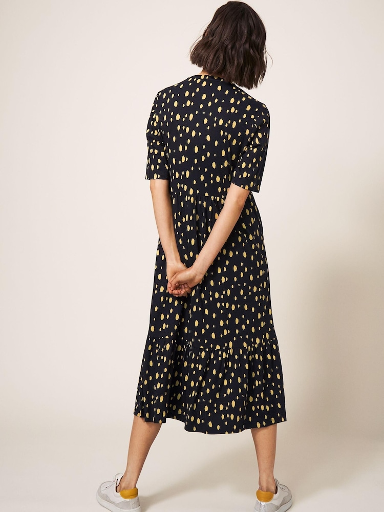 White Stuff Naya Black Jersey Dress - Image 2 of 5