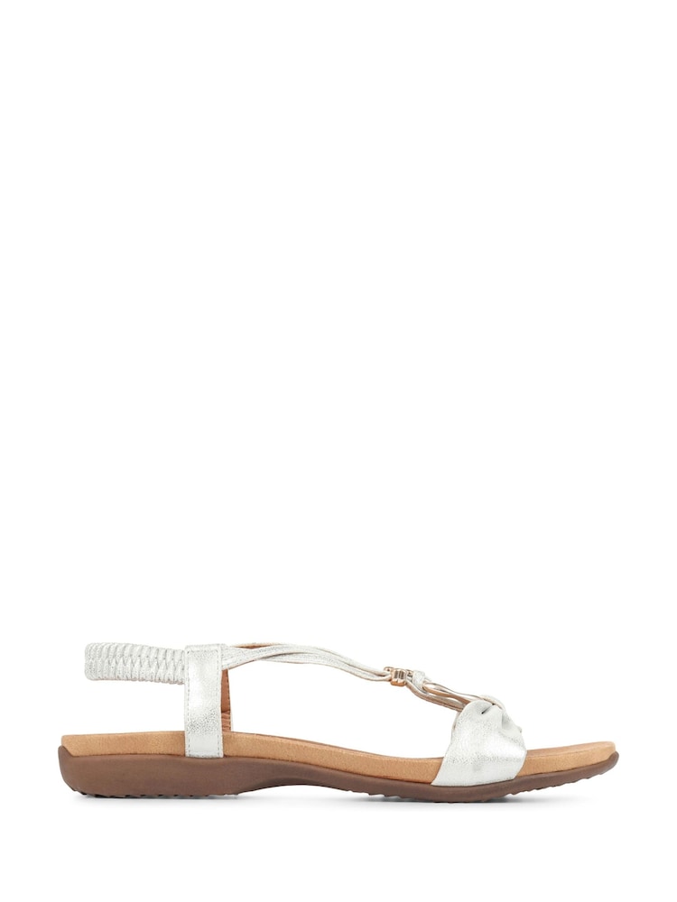 Pavers White Flat Strappy Sandals - Image 2 of 6