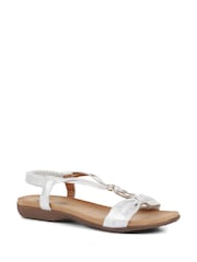 Pavers White Flat Strappy Sandals - Image 3 of 6