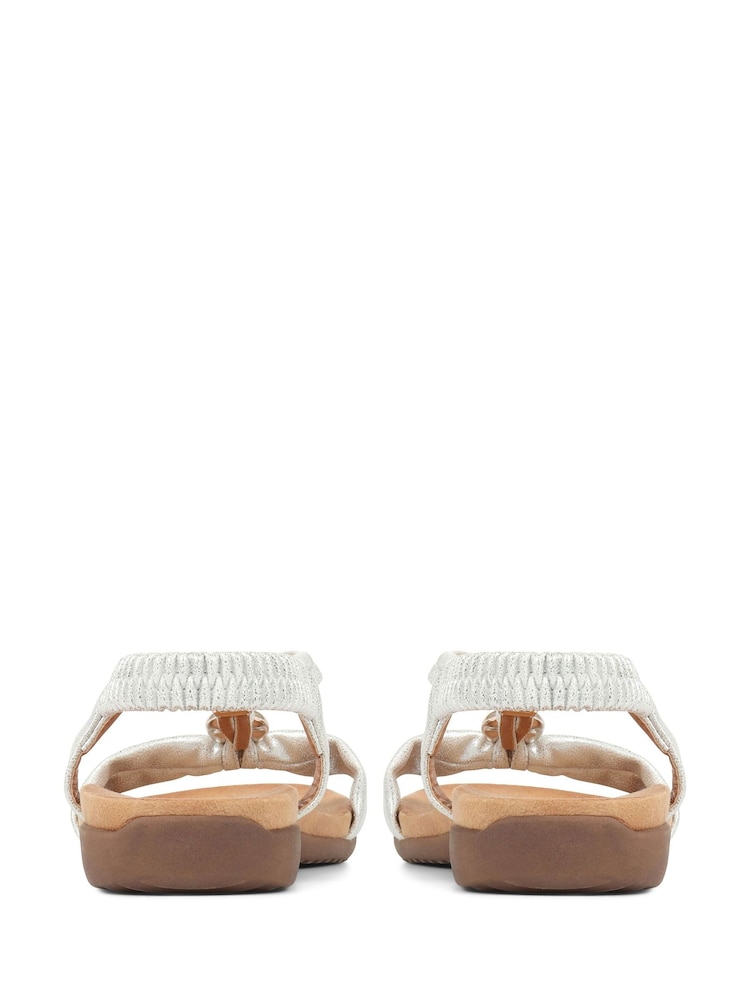 Pavers White Flat Strappy Sandals - Image 4 of 6