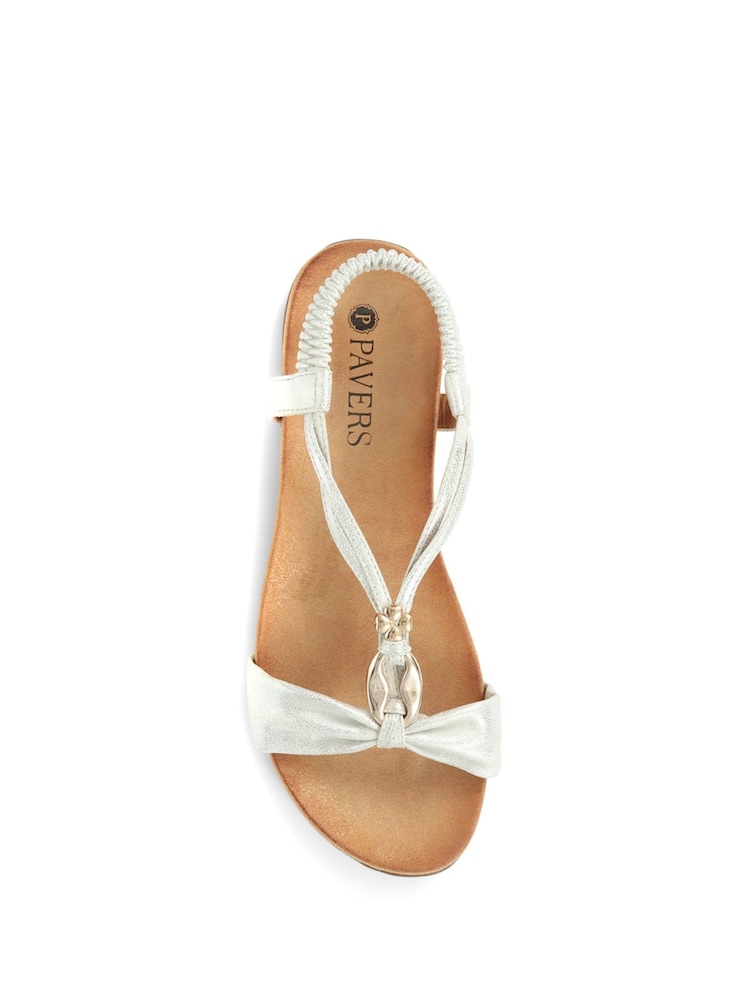Pavers White Flat Strappy Sandals - Image 5 of 6