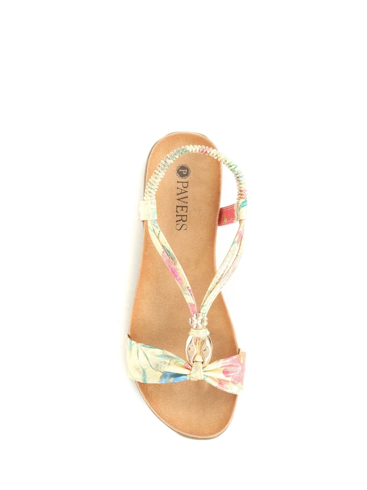 Pavers Beige Flat Strappy Sandals - Image 4 of 5