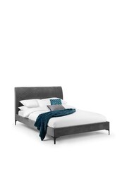 Julian Bowen White Sanderson Diamond Quilted Velvet Bed - Image 2 of 3
