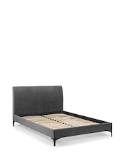 Julian Bowen White Sanderson Diamond Quilted Velvet Bed - Image 3 of 3