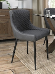 Bentley Designs Set of 2 Dark Grey Cezanne Faux Leather Chairs - Image 2 of 4