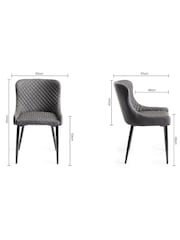 Bentley Designs Set of 2 Dark Grey Cezanne Faux Leather Chairs - Image 4 of 4