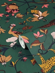 furn. Green Exotic Wildlings Tropical Wallpaper - Image 2 of 3