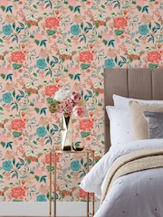 furn. Pink Azalea Bright Blooms Wallpaper - Image 2 of 3